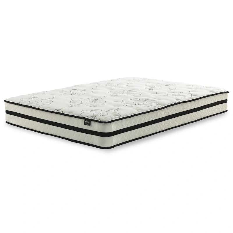 Signature Design by Ashley Chime 10 Inch Hybrid Black/White 2-Piece Mattress Package