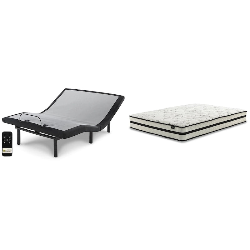Signature Design by Ashley Chime 10 Inch Hybrid Black/White 2-Piece Mattress Package