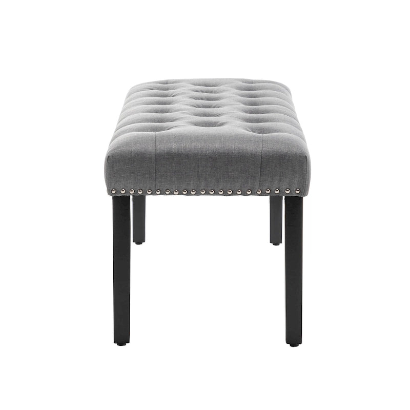 Porthos Home Gil Fabric Upholstered Accent Bench with Rubberwood Legs