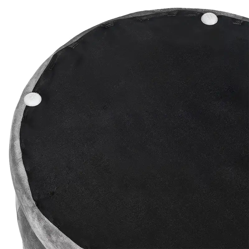 Adeco 18.3 Height Button Tufted Upholstered Round Ottoman