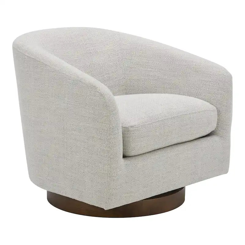 Aurelle Home Modern Upholsted Swivel Barrel Chair