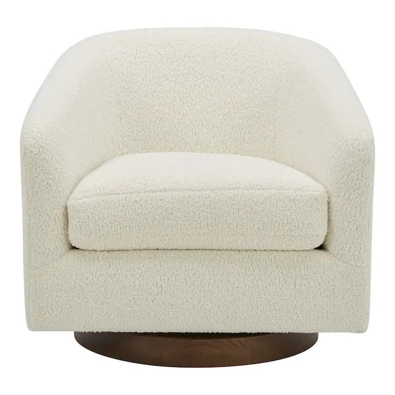 Aurelle Home Modern Upholsted Swivel Barrel Chair