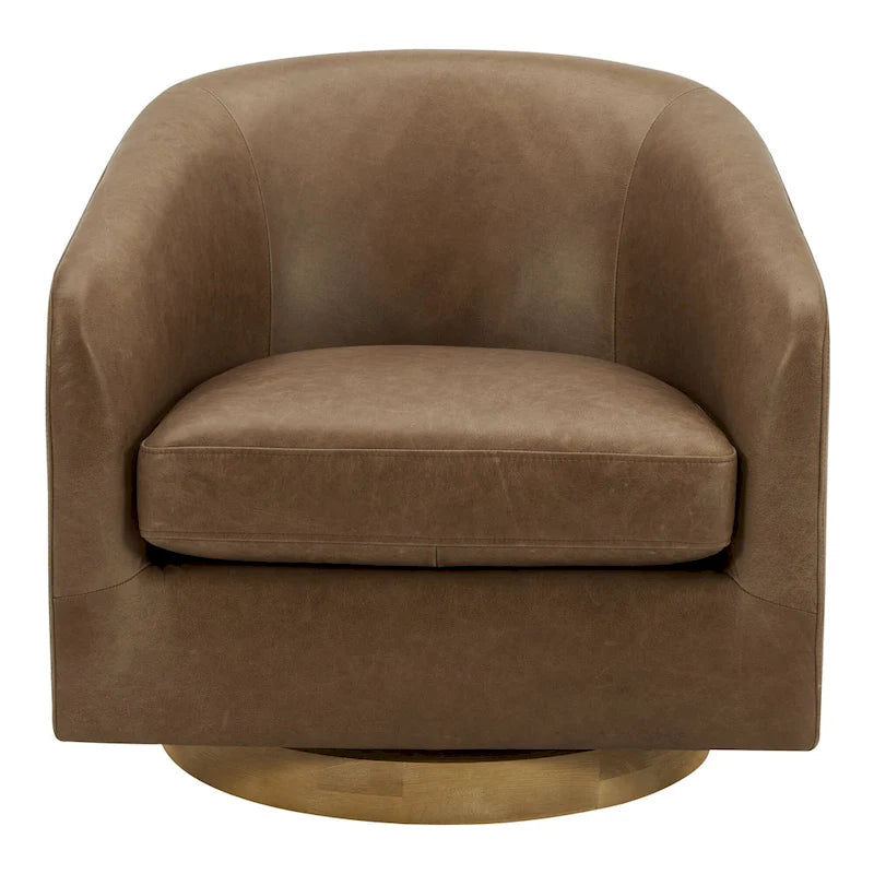 Aurelle Home Modern Upholsted Swivel Barrel Chair