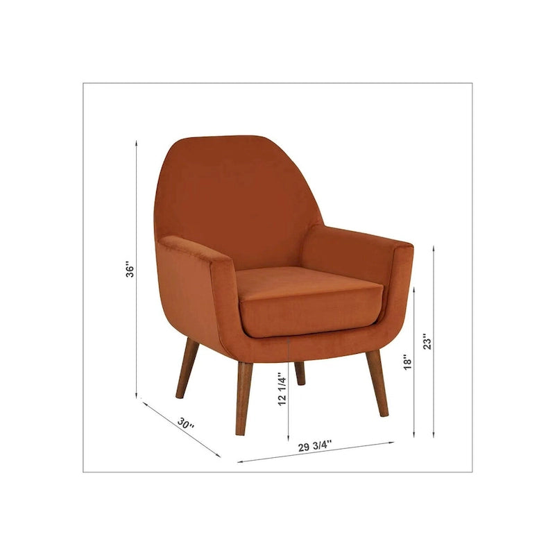 Adrian Mid-Century Velvet Arm Chair by Greyson Living