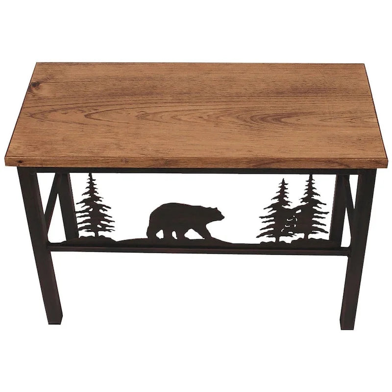 Rustic Iron Scene Bench