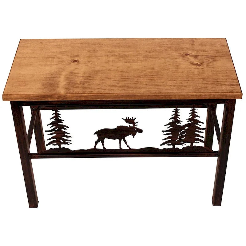Rustic Iron Scene Bench