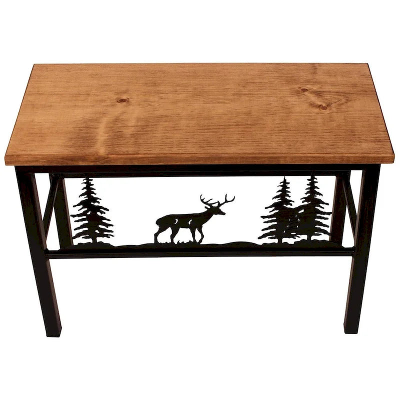 Rustic Iron Scene Bench