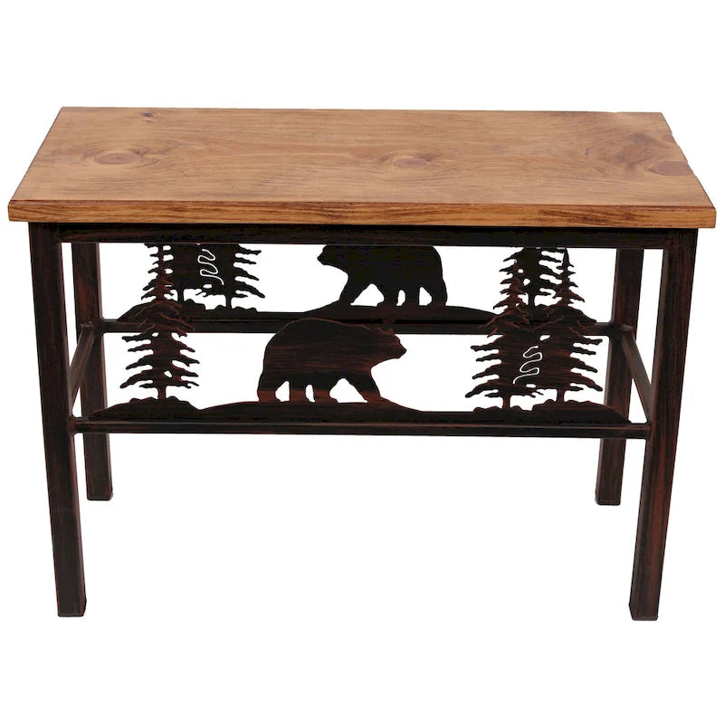Rustic Iron Scene Bench