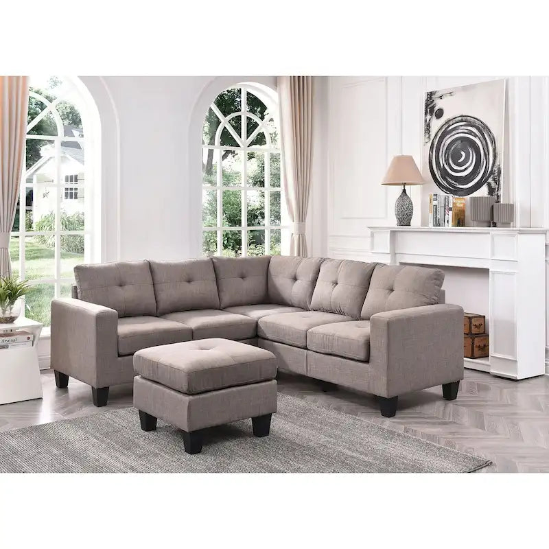 Newbury 82 in. W 2-piece Polyester Twill L Shape Sectional Sofa - 32L x 82W x 35H