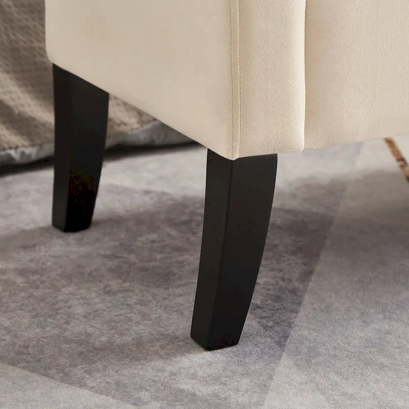 Easy to Assemble Velvet Bed Bench with Storage Luxurious Style