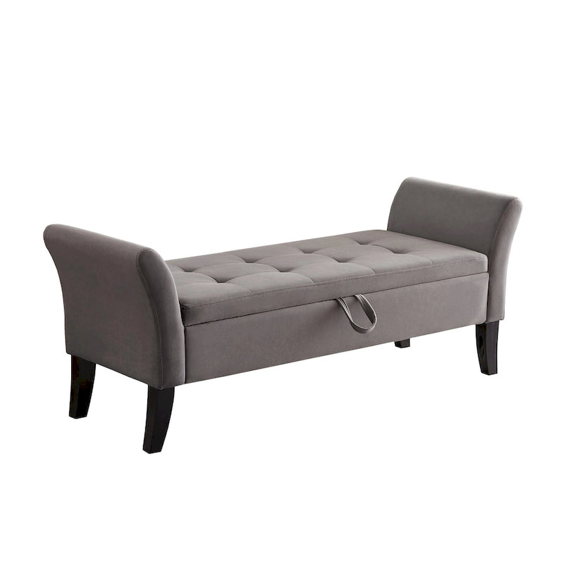Easy to Assemble Velvet Bed Bench with Storage Luxurious Style