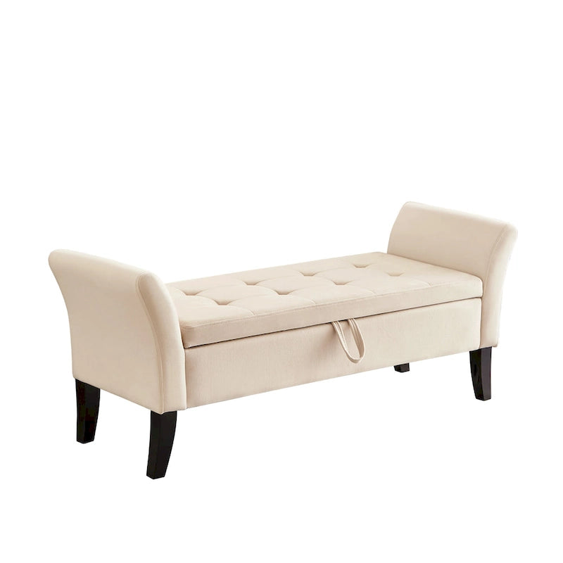Easy to Assemble Velvet Bed Bench with Storage Luxurious Style