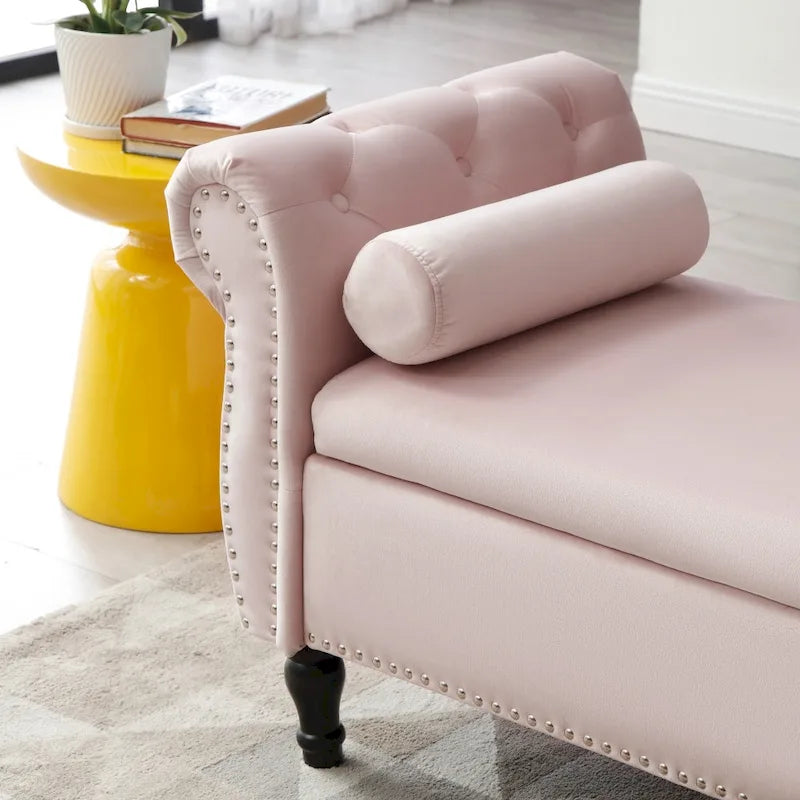 63 Velvet Multifunctional Storage Rectangular Sofa Stool