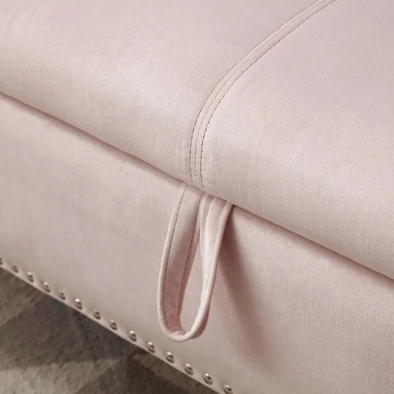 63 Velvet Multifunctional Storage Rectangular Sofa Stool
