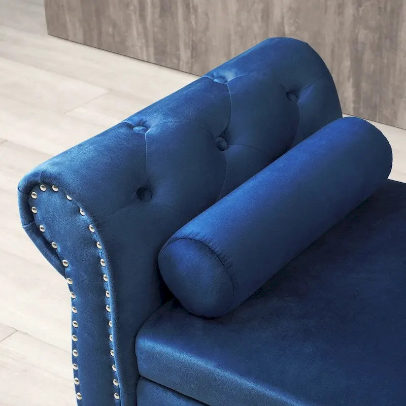 63 Velvet Multifunctional Storage Rectangular Sofa Stool
