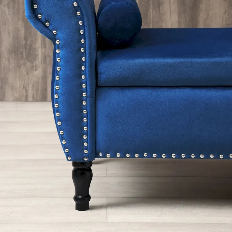 63 Velvet Multifunctional Storage Rectangular Sofa Stool