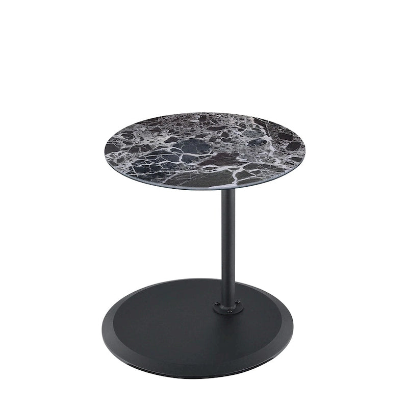 End Table with Height Adjustable Marble Textured Top