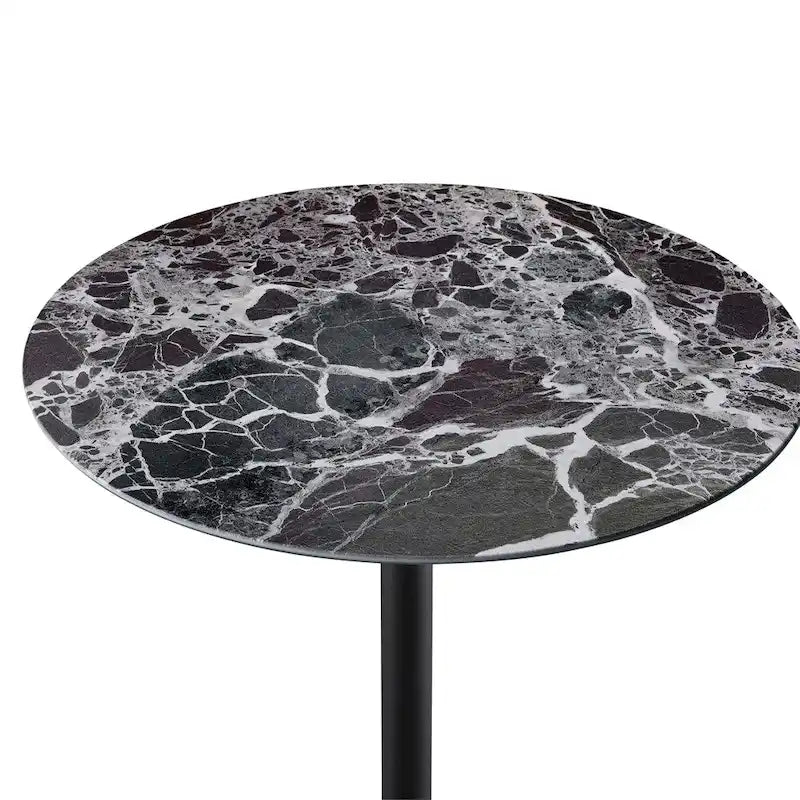 End Table with Height Adjustable Marble Textured Top