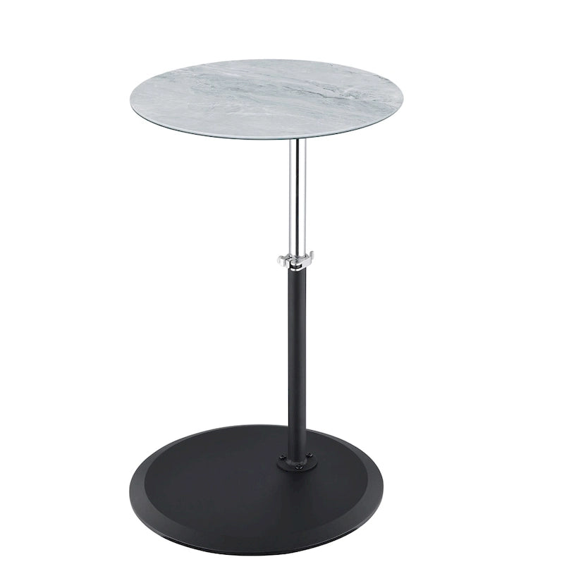 End Table with Height Adjustable Marble Textured Top
