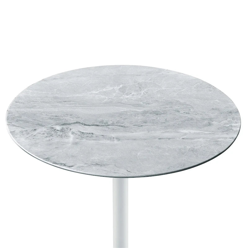 End Table with Height Adjustable Marble Textured Top