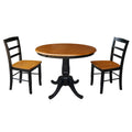 36 Round Top Pedestal Extendable Table With 12 Leaf and Madrid Chairs