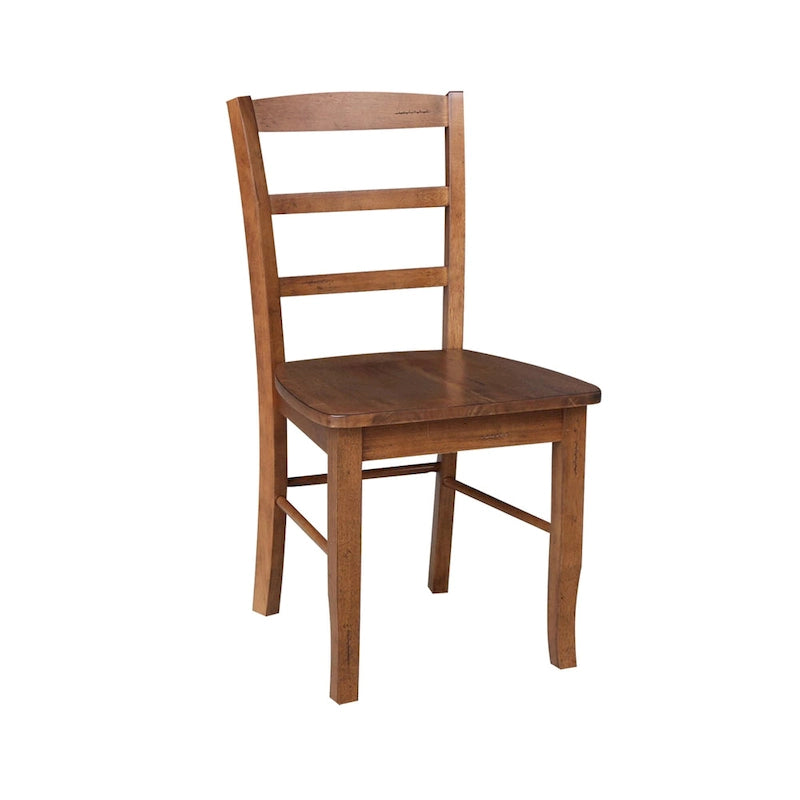 36 Round Top Pedestal Extendable Table With 12 Leaf and Madrid Chairs
