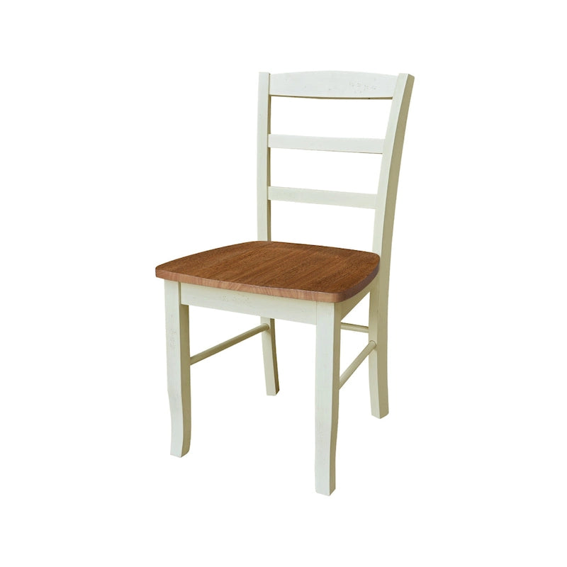 36 Round Top Pedestal Extendable Table With 12 Leaf and Madrid Chairs