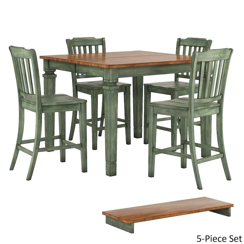 Elena Extendable Counter Height Dining Set with Slat Back Chairs by iNSPIRE Q Classic