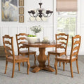 Eleanor Oak Round Solid Wood Top Ladder Back 5-piece Dining Set by iNSPIRE Q Classic