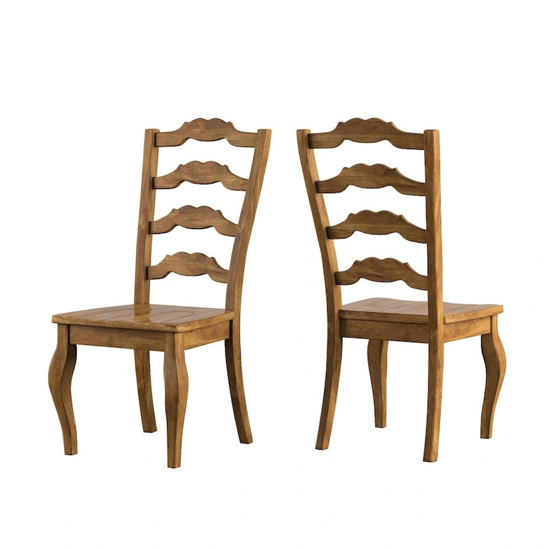 Eleanor Oak Round Solid Wood Top Ladder Back 5-piece Dining Set by iNSPIRE Q Classic