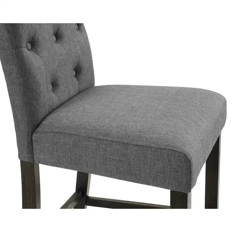 Roundhill Furniture Leviton Solid Wood Tufted Asons Barstool, Set of 2