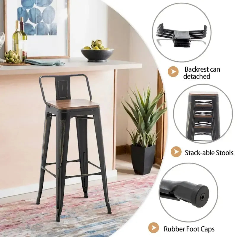 black counter stools ,bar stools with backs 24 26 inch