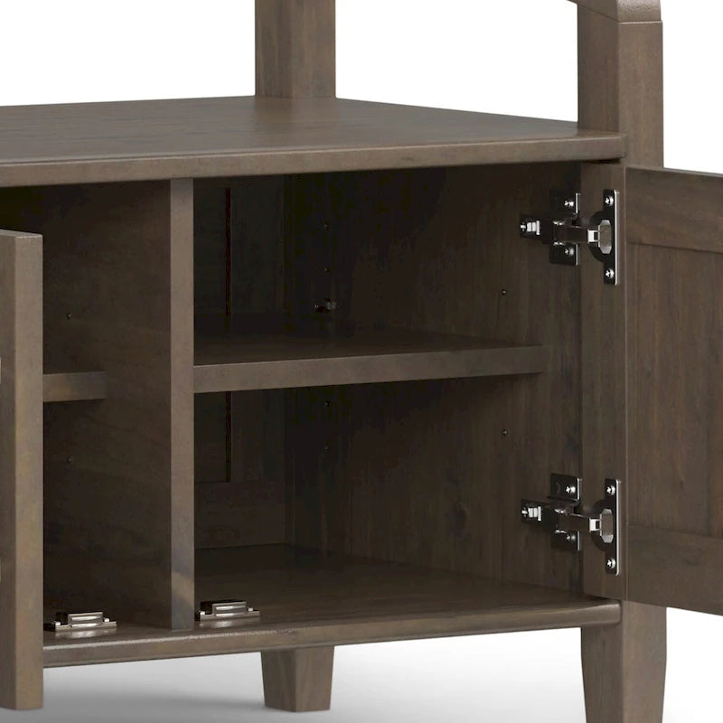 WYNDENHALL Rowan SOLID WOOD 44 inch Wide Transitional Entryway Storage Bench in Smoky Brown - 18d x 44 w x 22h