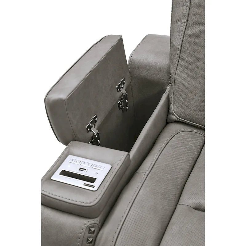 Signature Design by Ashley Man-Den Leather Power Dual Adjustable Reclining Loveseat - 74 W x 40 D x 43 H