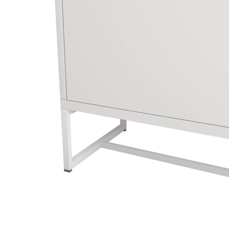 MDF square shape handle 2 doors sideboard