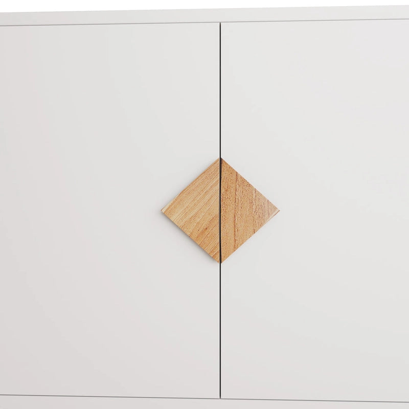 MDF square shape handle 2 doors sideboard