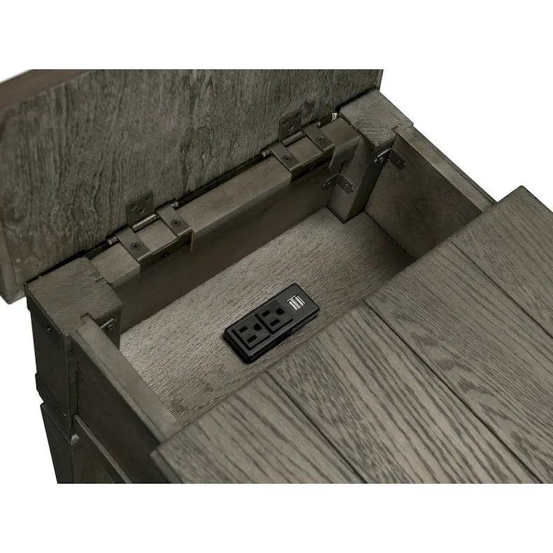 Foundry Brushed Pewter Chairside Table