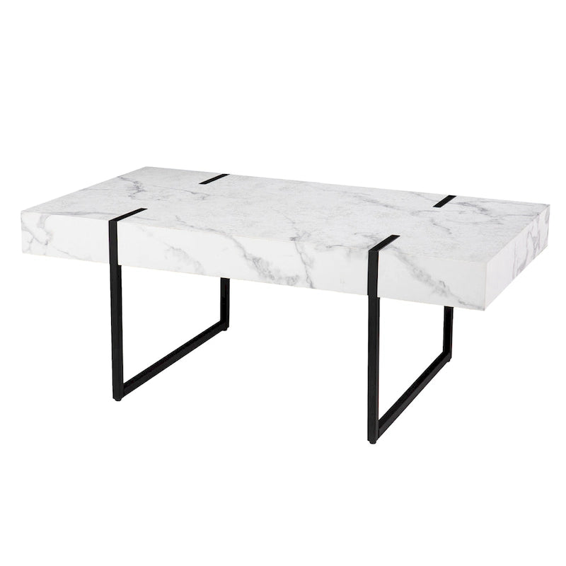 SEI Furniture Kiernan Modern Faux Marble Coffee Table