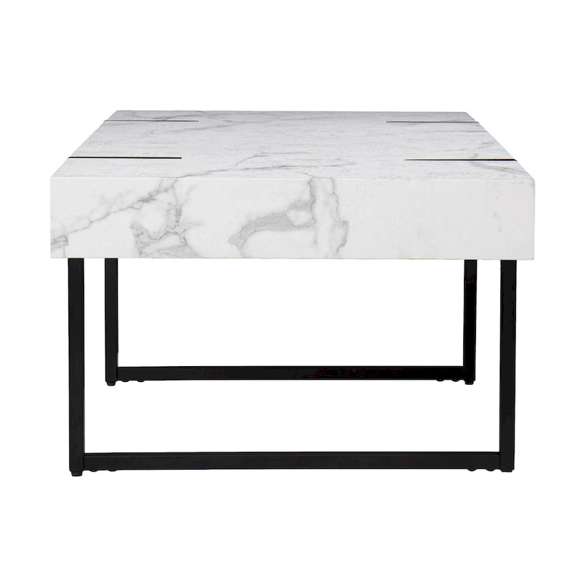 SEI Furniture Kiernan Modern Faux Marble Coffee Table