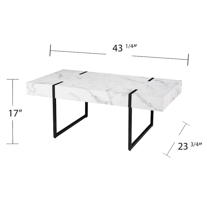 SEI Furniture Kiernan Modern Faux Marble Coffee Table