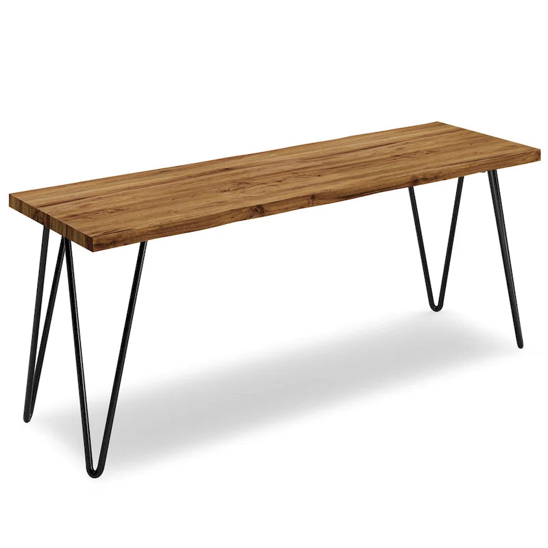 WYNDENHALL Emanuel SOLID MANGO WOOD 42 inch Wide Industrial Contemporary Bench in Natural - 12.8 d x 42.3 w x 16.7 h