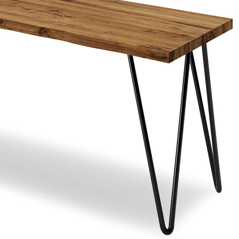 WYNDENHALL Emanuel SOLID MANGO WOOD 42 inch Wide Industrial Contemporary Bench in Natural - 12.8 d x 42.3 w x 16.7 h