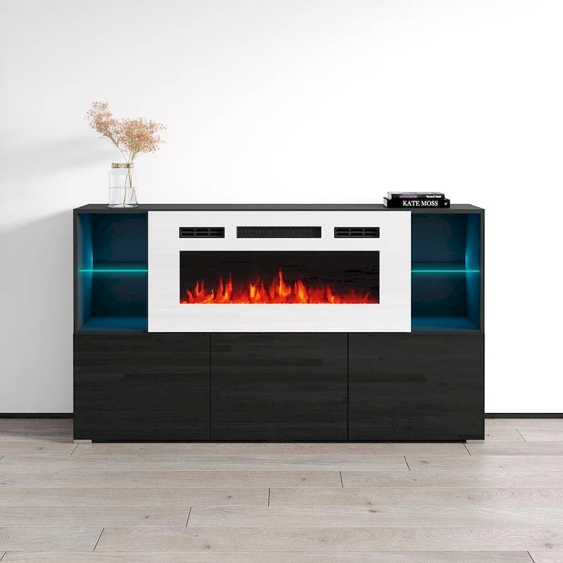 Komi WH03 63-inch Modern Electric Fireplace Sideboard