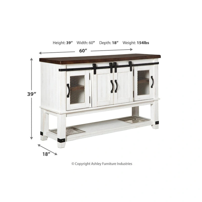 Signature Design By Ashley Valebeck White Dining Room Server