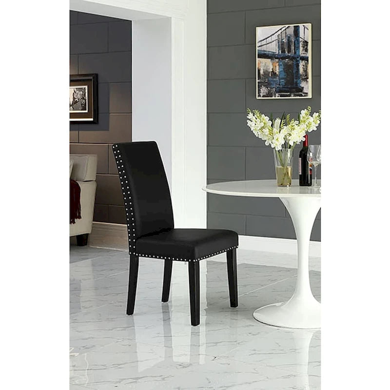 Milton Nailhead Trim Black Parson Dining Chair