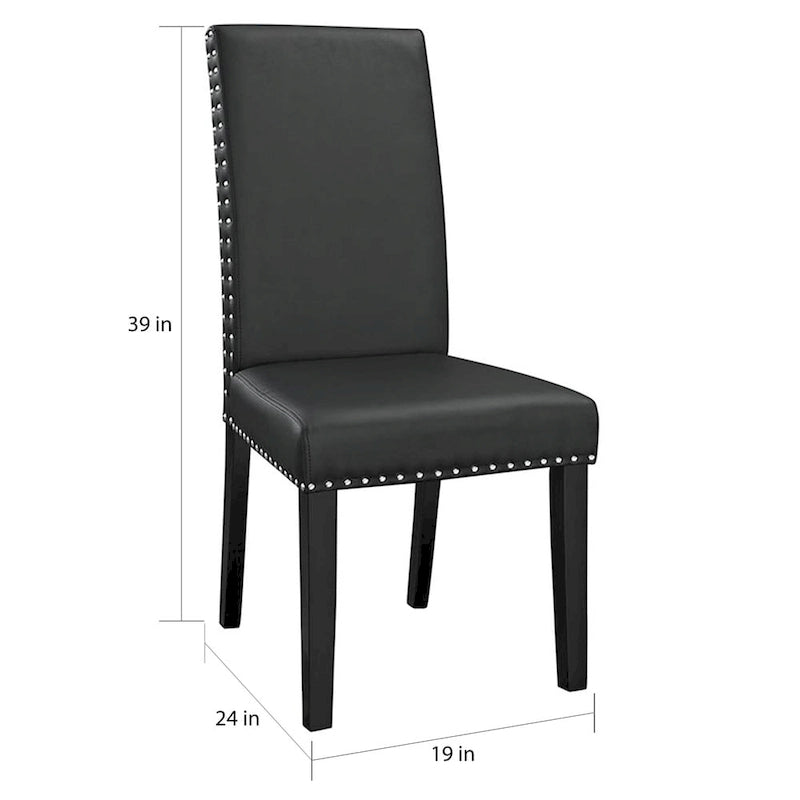Milton Nailhead Trim Black Parson Dining Chair