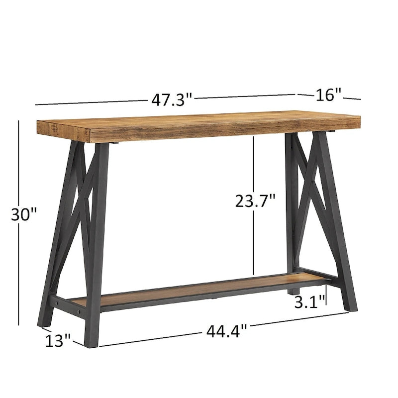 Bryson Rustic X-Base Sofa Entryway Table by iNSPIRE Q Classic