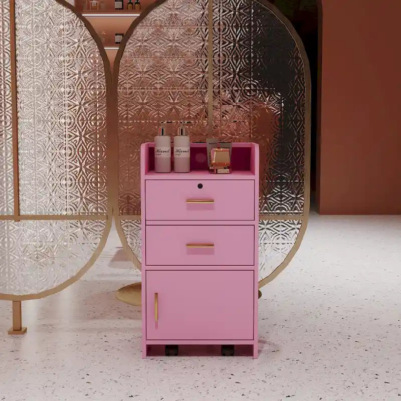 Locking Beauty Salon Storage Cabinet