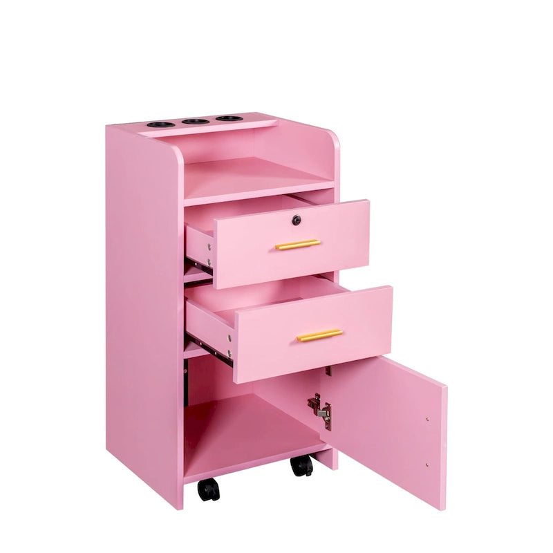 Locking Beauty Salon Storage Cabinet
