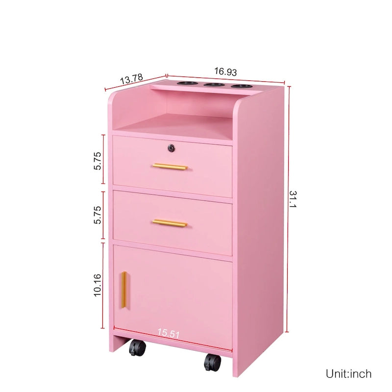 Locking Beauty Salon Storage Cabinet